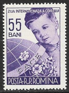 ROMANIA 1956 Children's Day Issue Sc 1095 MNH