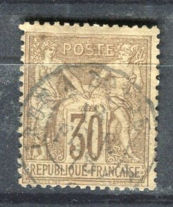 FRANCE; 1876 early SAGE Type I issue fine used 30c. value