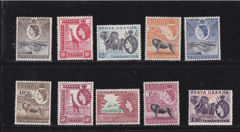 Kenya Uganda Tanganyika # 103-105, 107-113, Mint Light Hinge