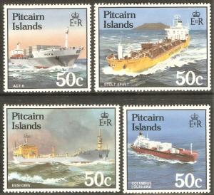 PITCAIRN ISLAND Sc# 258 - 261 MNH FVF Set-4 Ships Lighthouse