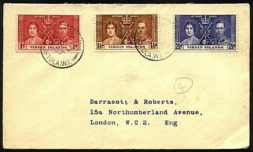 VIRGIN IS 1937 Coronation set on FDC.......................................18807