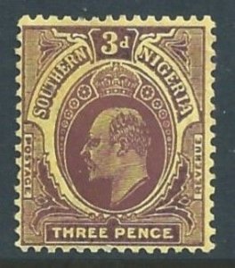 Southern Nigeria #36 MH 3p Edward VII Defin. - Wmk. 3