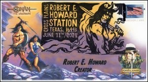 21-142, 2021, Robert E Howard, Event Cover, Pictorial Postmark, Conan the Barbar