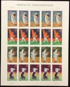 4698-4701   Innovative Choreographers   MNH Forever sheet of 20  FV $13.60 2012