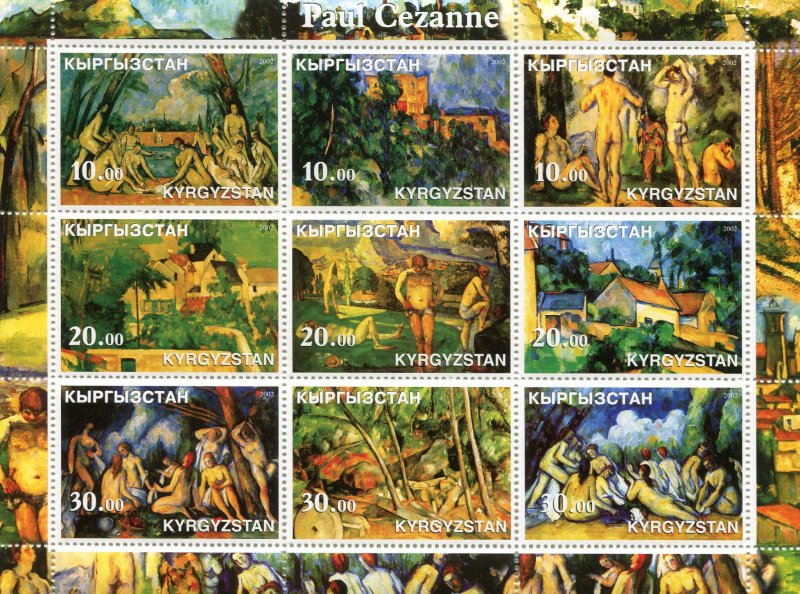 Kyrgyzstan 2002 PAUL CEZANNE PAINTINGS Sheet Perforated Mint (NH)