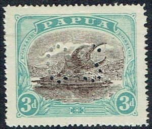 PAPUA Officials: 1930 3d black & blue-green perf OS - 45081