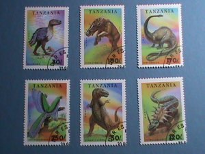 TANZANIA-1994-PREHISTORY ANIMALS CT0   SET-VF WE SHIP TO WORLD WIDE