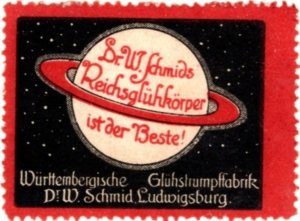 Vintage Germany Poster Stamp D. W. Schmid’s Imperial Incandescent Mantle Best