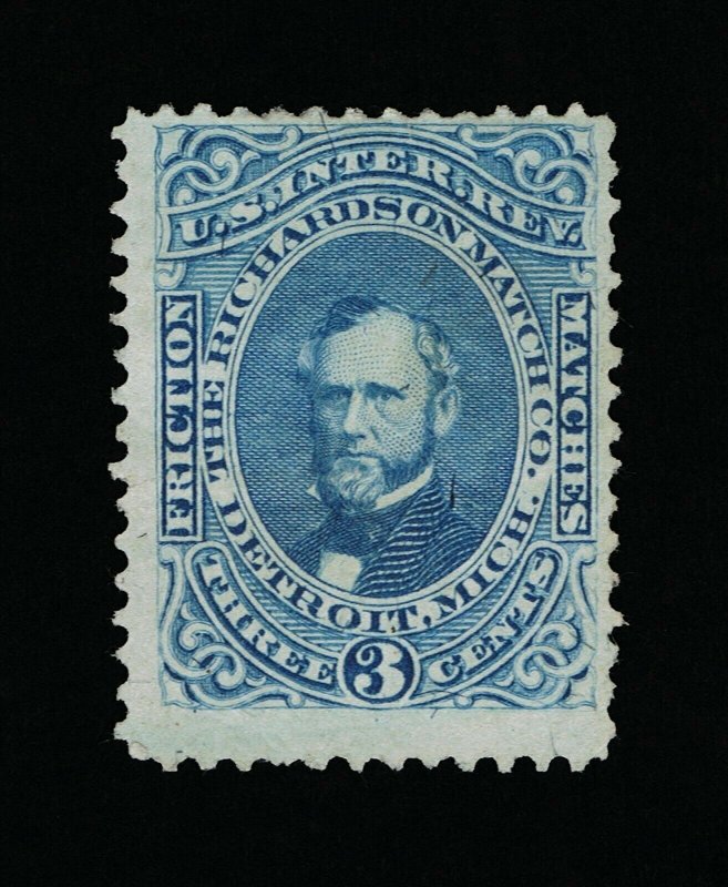 GENUINE SCOTT #RO159b PRIVATE DIE THE RICHARDSON MATCH CO. ON SILK PAPER #13964