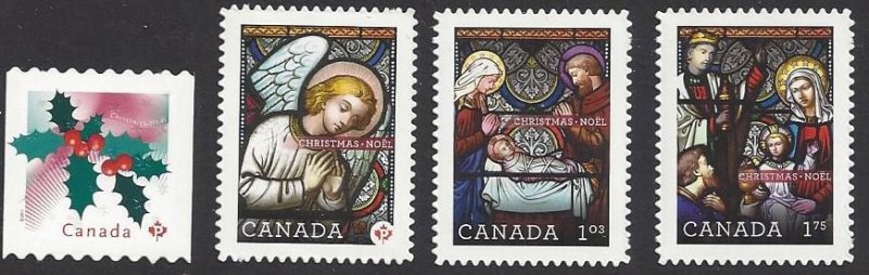 Canada #2491i - 94i  MNH die cut set, Christmas, issued 2011