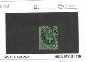 3c Proprietary Tax Stamp, Sc # R18d, used. Nice Canx (55827)