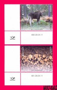 ESTONIA 2011 Europa CEPT Forests Nature Fauna Animals Elk 2v Sc670-671 Mi694-695