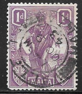 Malta 101: 1d Malta, used, F-VF