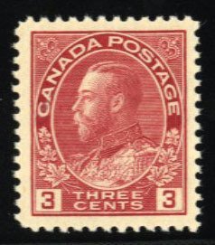 Canada #109 Cat$42.50, 1923 3c carmine, never hinged