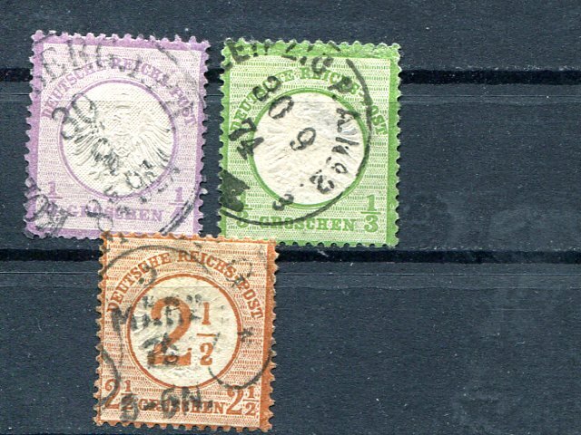 Germany #1, #2, #27 used  thins  F-VF - Lakeshore Philatelics