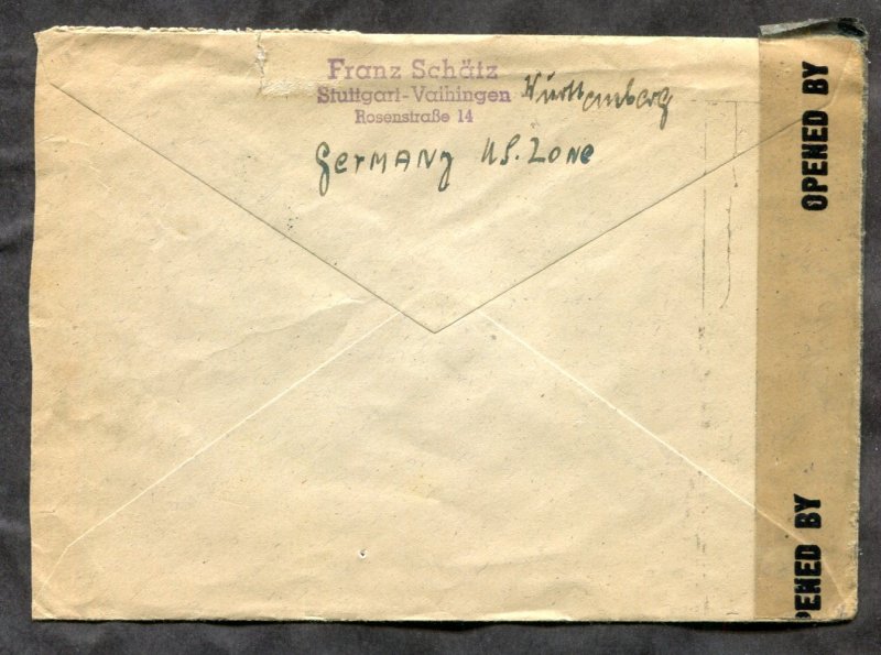 d855 - GERMANY 1946 Allied Zone CENSORED Cover. FREE SHIPPING