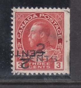 Canada #140c Very Fine Never Hinged Double Surcharge **With Certificate**