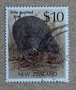 New Zealand 1988 $10 Little Spotted Kiwi bird. See note.  Scott 930, CV $6.75