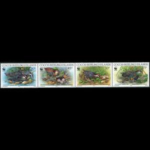 COCOS IS. 1992 - Scott# 262 WWF-Birds Set of 4 NH btw.perf.folded