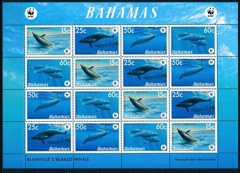 [1104] Bahamas Fishes WWF good Sheet very fine MNH