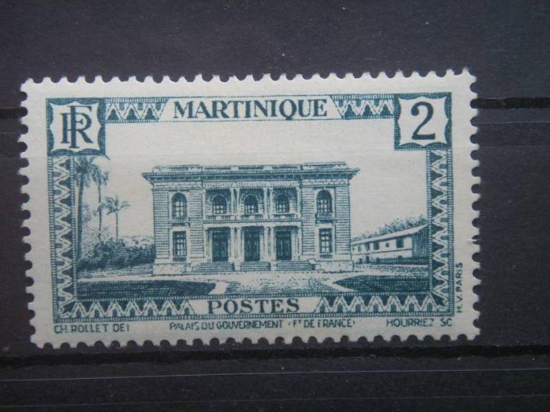 MARTINIQUE, 1933, used 2c, Government Palace Scott 134