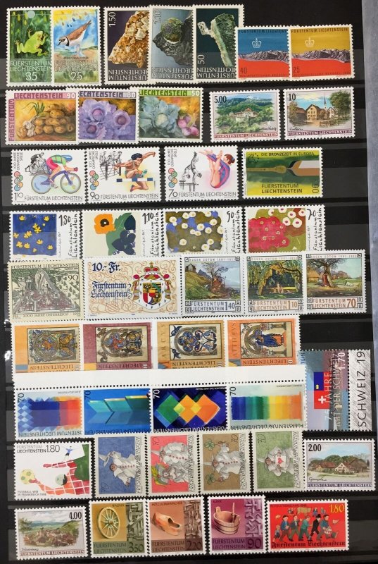 Liechtenstein Mid/Modern MNH Collection(Apx 180 Items) TK741 