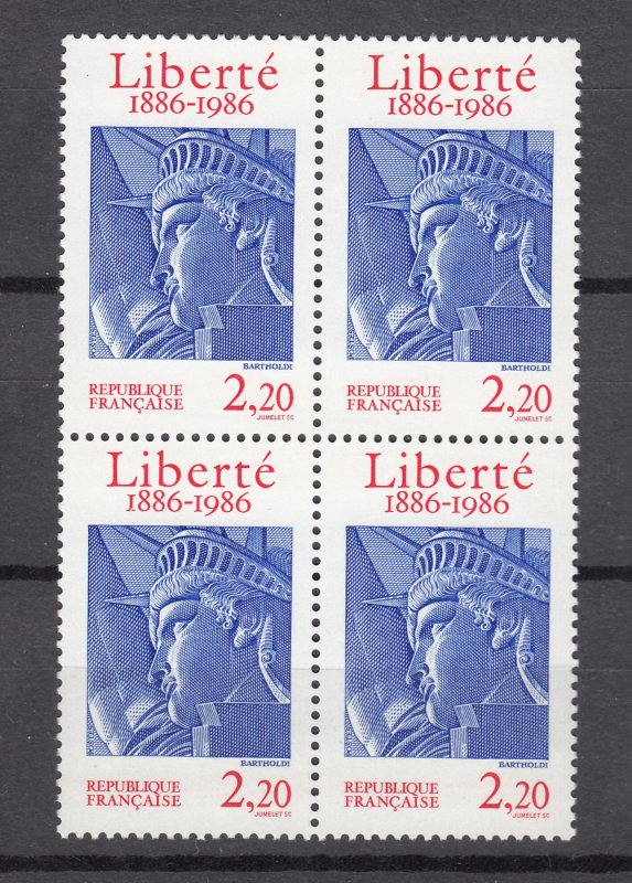 J27327 1986  france set of 1 blk/4 mnh #2014 statue liberty