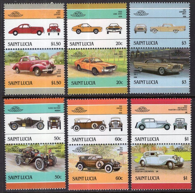 St Lucia 850-855 Cars MNH VF