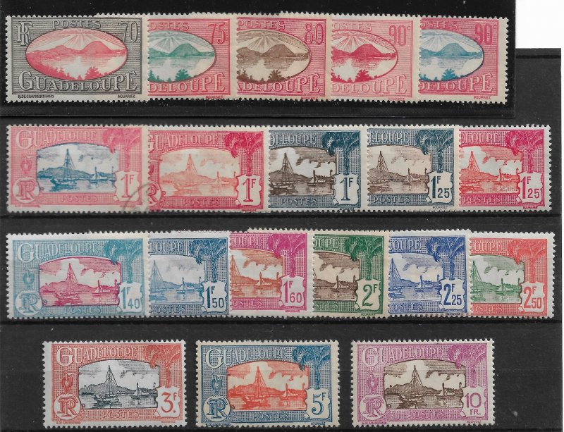 Guadeloupe 1928-40, lot of 37 stamps,Scott # 96//136,VF Mint* / VF Used (NR/GLN)