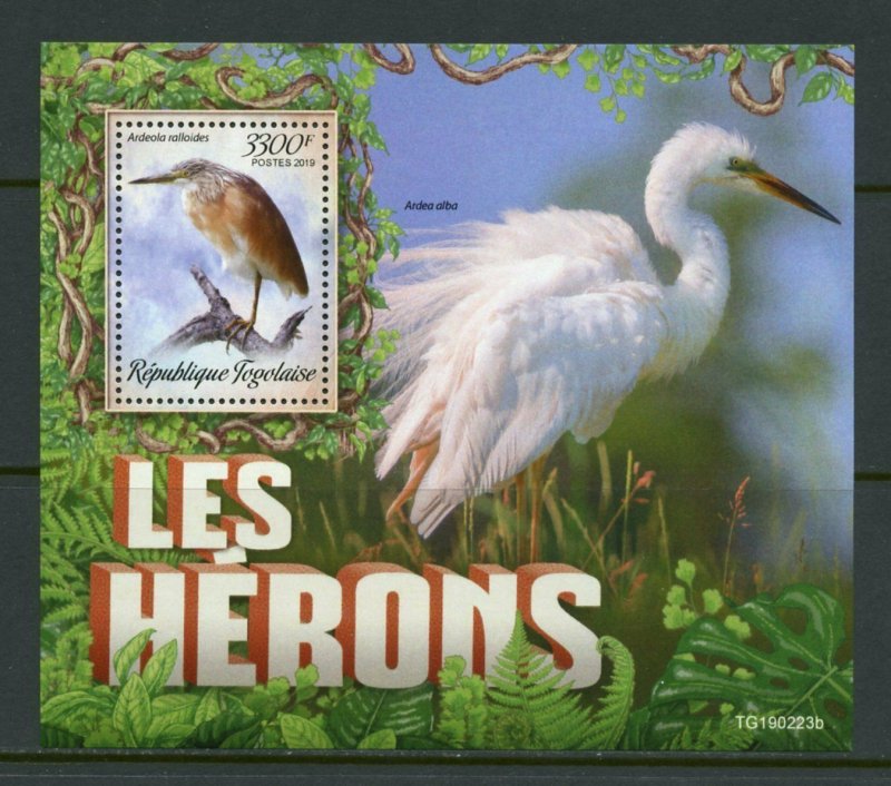 TOGO 2019 HERONS SOUVENIR SHEET MINT NEVER HINGED