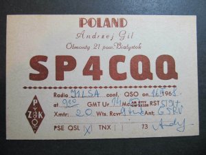 1968 Amateur Radio QSL Card BIALYSTOK POLAND-