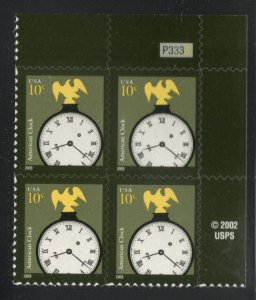 ALLY'S US Plate Block Scott #3757 10c American Clock [4] MNH F/VF [STK]