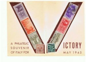 Philatelic Souvenir of Italy for Victory May 1945