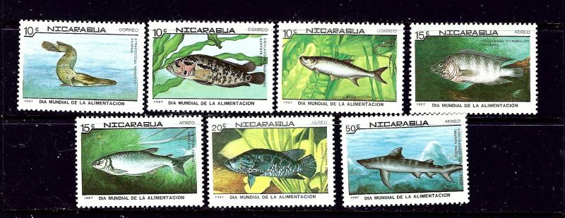 Nicaragua 1661-67 MNH 1987 Fish