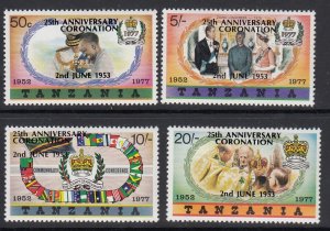 Tanzania 99-102 QEII Coronation (large ovpt) mnh
