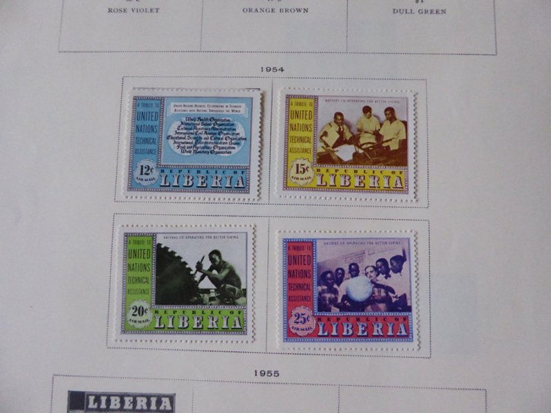 Liberia 1892-1976 Stamp Collection on Scott International Stamp Album Pages