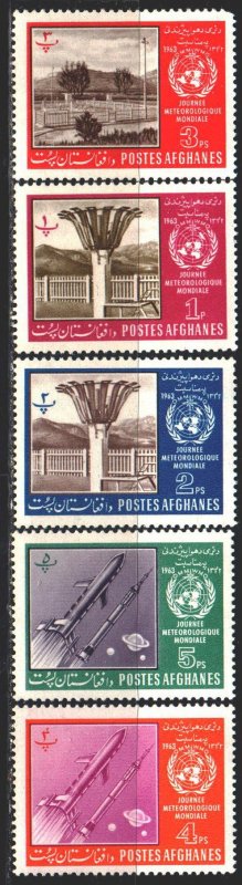 Afghanistan. 1963. 764a-68a from the series. Congress of meteorologists, rock...