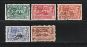 Barbados 202-206 Set U Kings Charles I And George VI