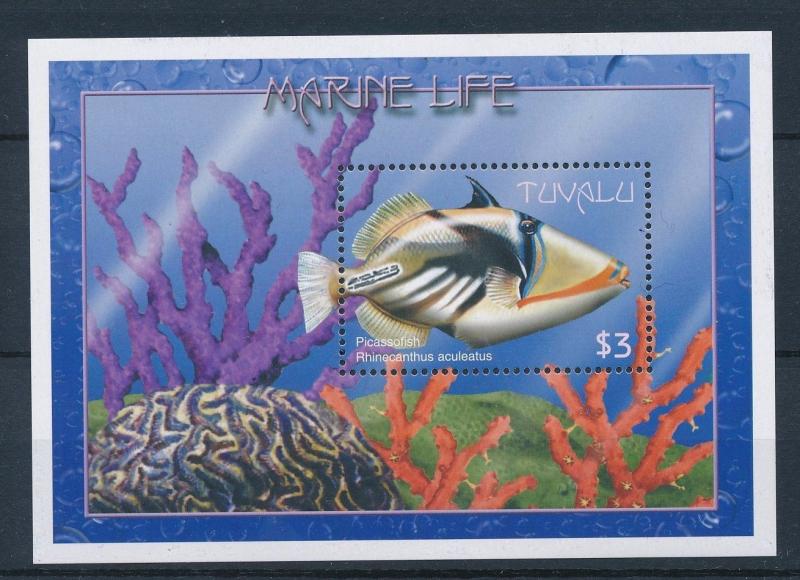 [27667] Tuvalu 2000 Marine Life Picasso Fish MNH Sheet