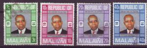 J17786 JLstamps 1976 malawi set used #285-8 president