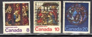 CANADA SC# 697-99  USED 8,10,20c 1976 CHRISTMAS     SEE SCAN