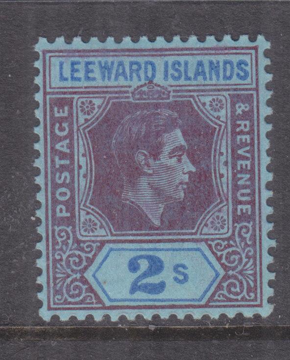 LEEWARD ISLANDS, 1942 KGVI 2s. Purple & Blue on Blue, lhm.