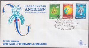 NETHERLANDS ANTILLES # 397-9 FDC SET of 3 SPRITZER & FUHRMAN, JEWELLERS