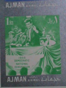 AJMAN-1964-SC#23-26 50TH ANNIV: BIRTHDAY-JOHN F. KENNEDY IMPERF: MNH S/S RARE