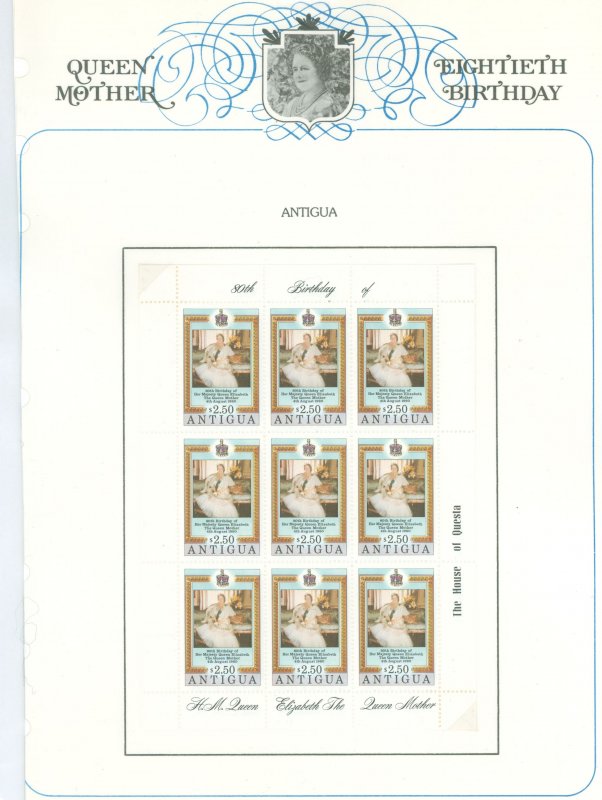 Antigua #584-586 Mint (NH) Single (Complete Set) (Flowers) (Queen) (Royalty)