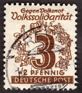 1946, Germany, West Saxony, 3+2pf, Used CTO, Sc 14NB1