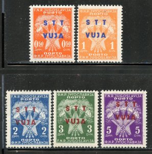 Yugoslavia, Trieste  #j1-5, Mint Hinge