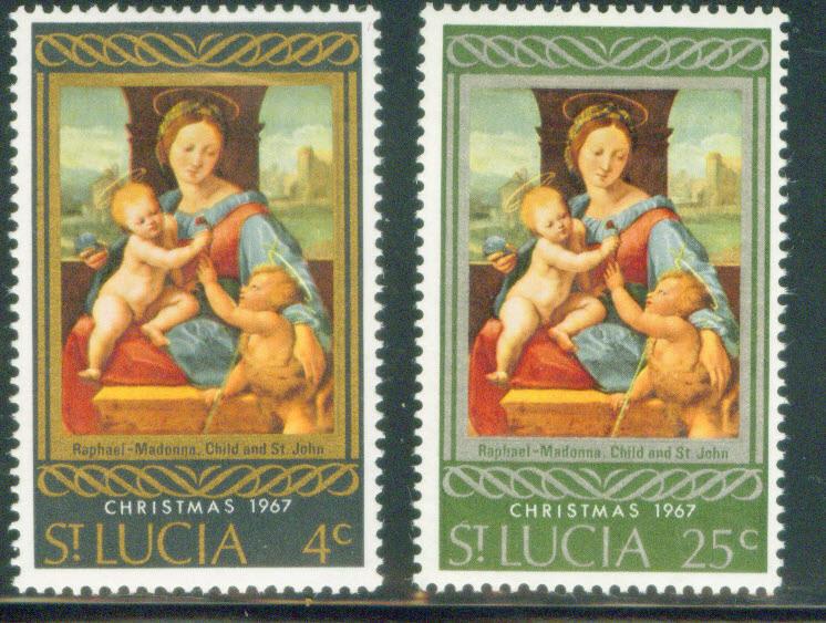 Saint Lucia Scott 227-8 MNH**1967 Christmas set