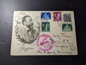 1936 Germany Berlin LZ 129 Hindenburg Olympic Flight Cover Berlin Local Use