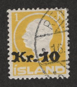 Iceland Sc#141 used VF Nielsen Cert. Facit #123, Cv. $625